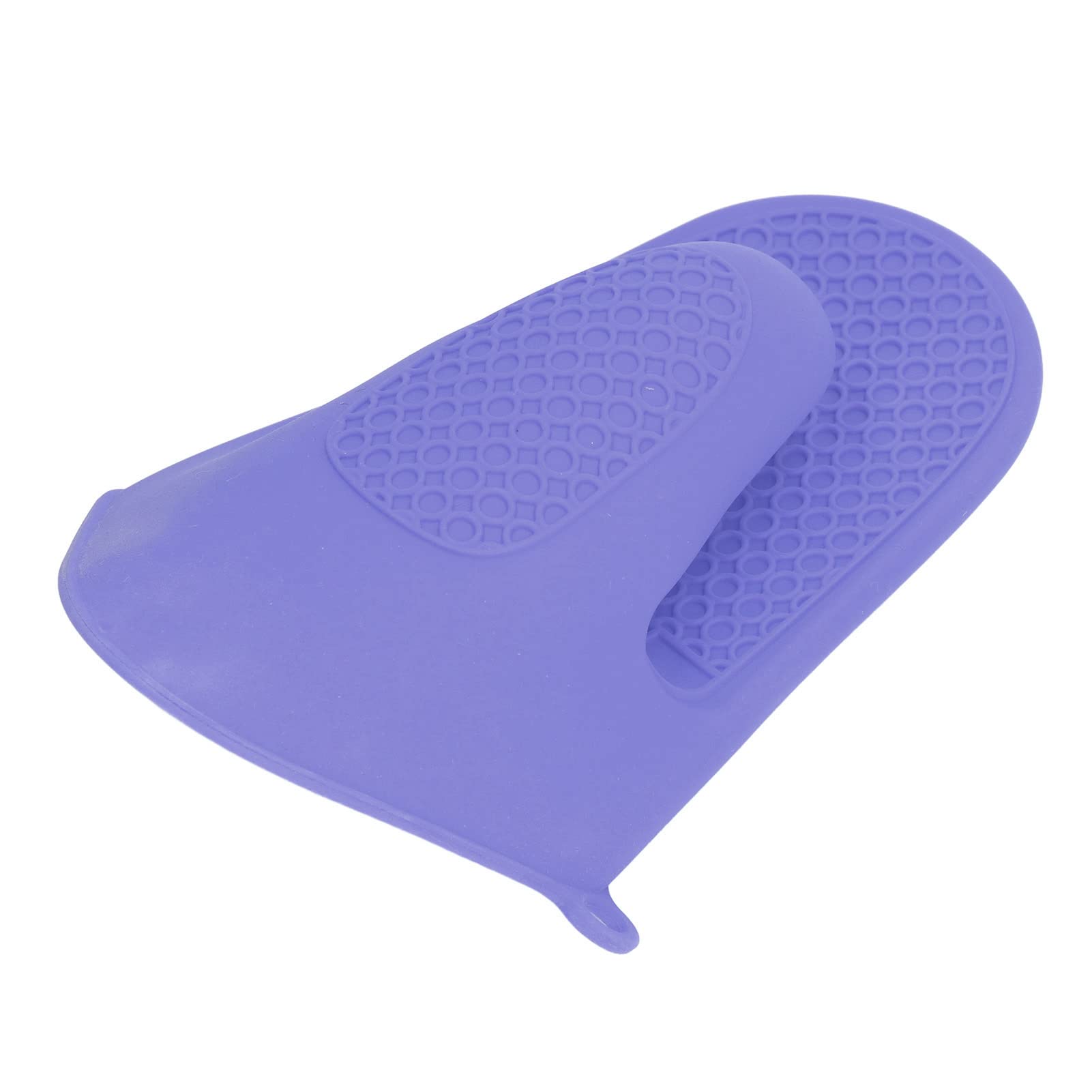 Pissente Mini Oven Mitts, Silicone Thickened Cooking Pinch Mitts, Heat Resistant for Kitchen Use (Purple)