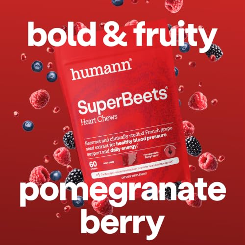 Image of HumanN SuperBeets Heart Chews, Pomegranate Berry Flavor, 60 Ct