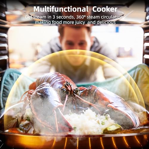 Single Wall Oven, 24" Built-In Electric Oven With 8 Baking Mode, 2.5Cu.f Convection Wall Oven In Stainless Steel, Touch Control, Safety Lock,Upgraded