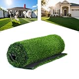 Tapis En Gazon Artificiel Haut De Gamme Haute Densité, Hauteur De Poils 20mm, Gazon Artificiel Naturel Et RéAliste Pour Jardin IntéRieur/ExtéRieur, Pelouse, Espace Pour Chiens (1mx 4m)(20mm)