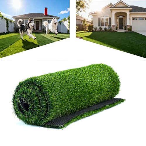 Tapis En Gazon Artificiel Haut De Gamme Haute Densité, Hauteur De Poils 30mm, Gazon Artificiel Naturel Et RéAliste Pour Jardin IntéRieur/ExtéRieur, Pelouse, Espace Pour Chiens (1mx 4m)(30mm)