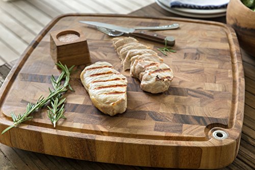 Image of Ironwood Acacia Wood Cutting Board With Juice Channel, Carolina Prep Board