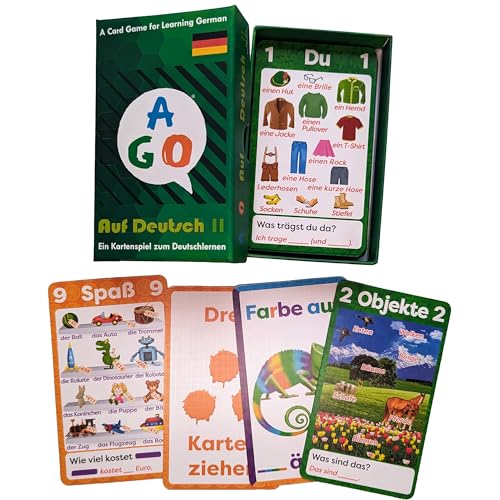 AGO Auf Deutsch 2 Card Game (Deluxe Edition): Learn German The Fun Way! - Boost Vocabulary & Grammar...