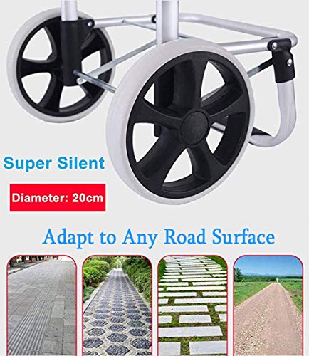 Faltbare Einkaufstrolley Treppen Klettern Shipping Trolley mit Noiseless Gummi 2 Wheels,40kg/45L Größerer Stauraum… – Bild 7