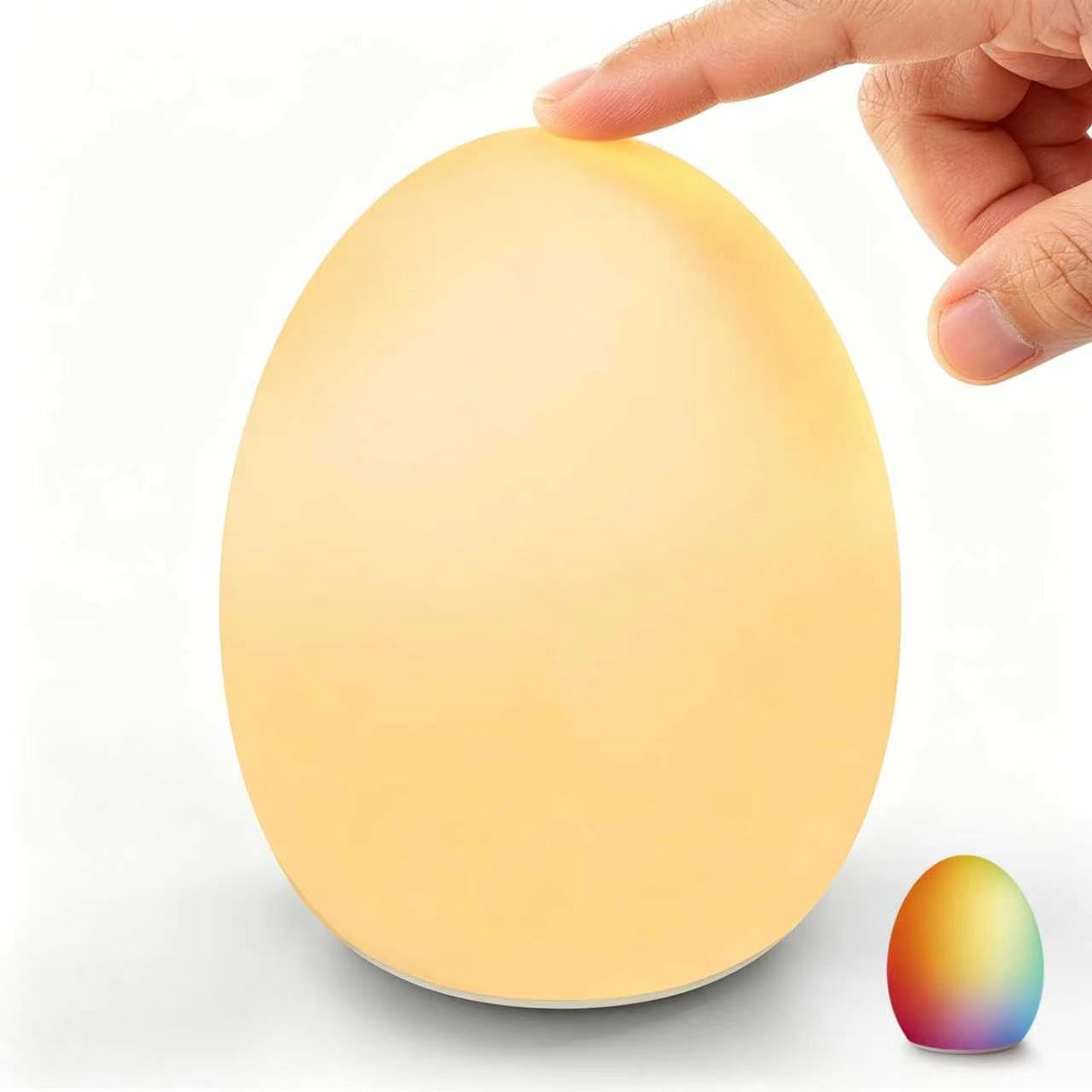 Veilleuse pour bébé, lumière tactile en forme d'œuf avec 7 couleurs, veilleuse pour enfants