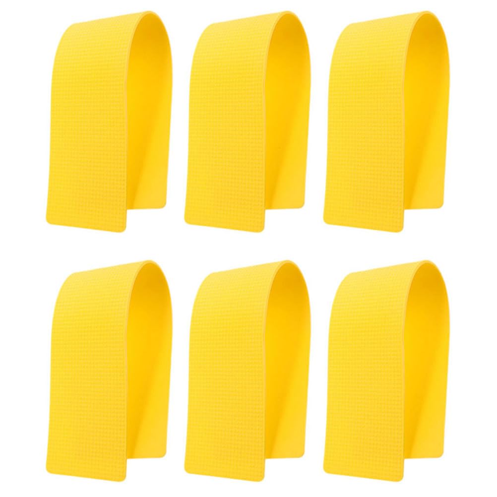 INOOMP Marqueurs D'agilité Accessoires D'entraînement Sportifs Lot de 12 Jaune en PVC Haute Visibilité et Résistants aux Intempéries pour Terrain de Tennis et Football pour Exercices