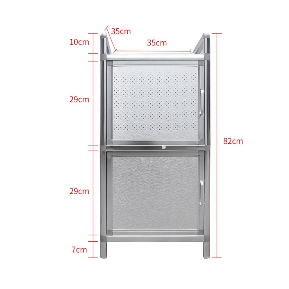 Tavolo da lavoro commerciale in acciaio inox con armadietto impermeabile da pavimento, stazione di preparazione della cucina per ristorante o garage (35 x 35 x 82 cm) – design resistente e facile da