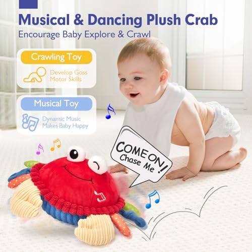 hahaland Baby Toys 12-18 Months - Musical Crawling Crab Toys Baby Toys for 1 2 Year Old Boys Girls, Fun Interactive Infant Montessori Toys Toddler Toys 1 2 3 4 Year Old Boy Girl Birthday Gifts - Image 3
