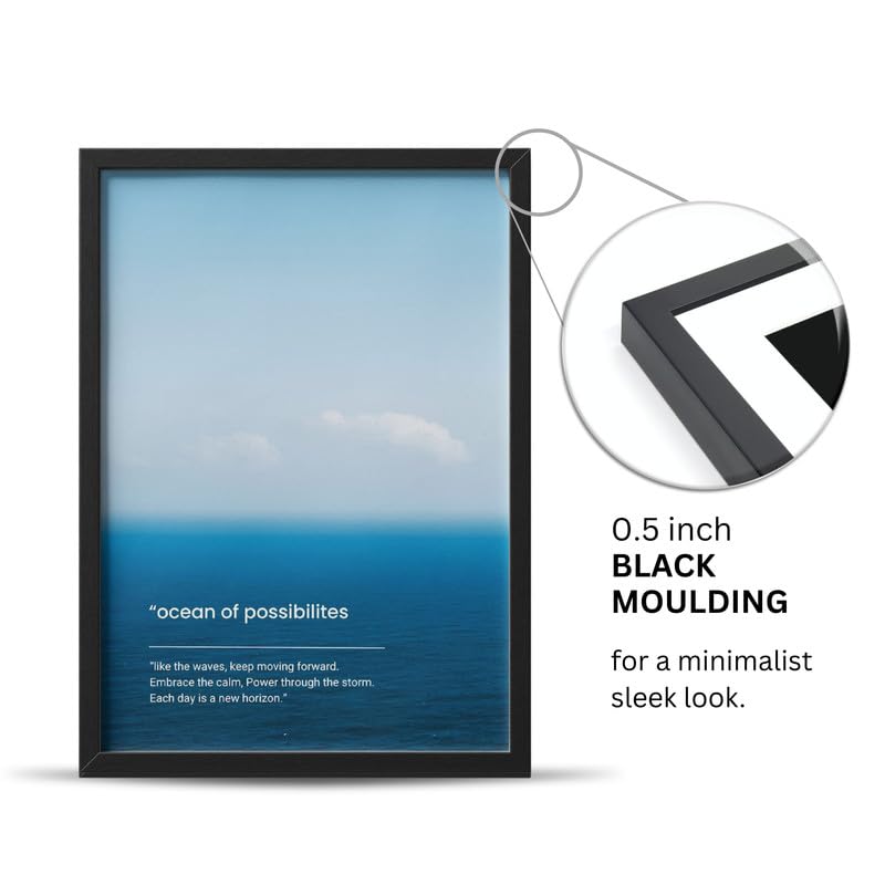 Image of Wall Framed Posters | 8x12 inch size | Motivational Quotes Posters |Ocean of Possibilities Motivational Wall Frame | Inspirational Quote Poster | Home & Office Wall Decor