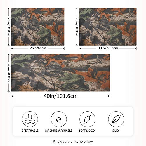Satin Pillowcase For Hair And Skin Forest Tree Camouflage Pillow Cases Soft Pillow Cover Polyeaster Pillowcases With Envelope Closure Standard Size 20X26In #TOP1