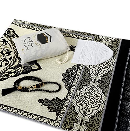 Tapete para Oración Muslim ESERRA con 99 Cuentas y Gorro Negro miniatura 3