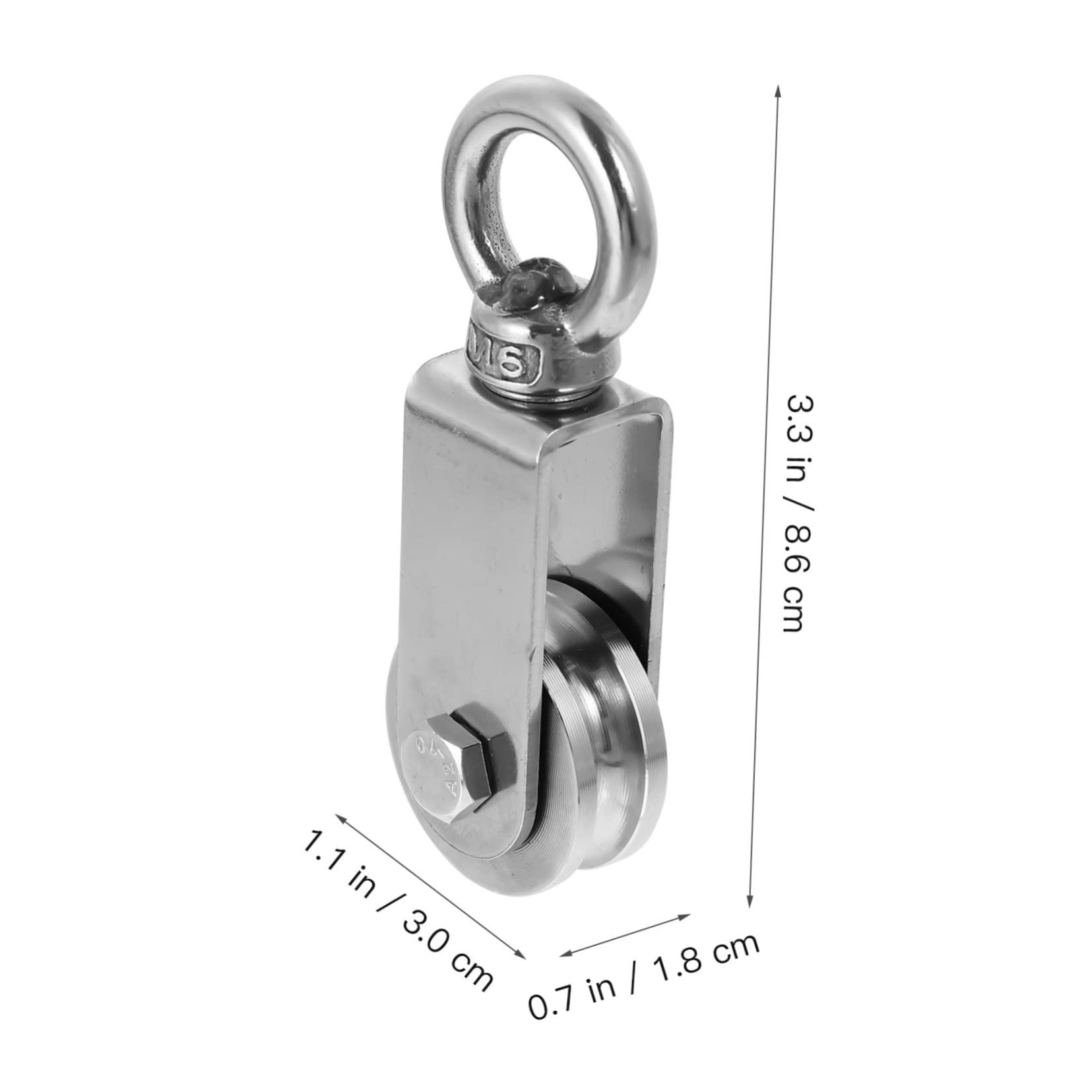 FUNOMOCYA 1 PC Ring Pulley Block Steel Wire Track Pulley Rope Wheel Pulley U Type Swivel Pulley Heavy Duty Pulley Cable Pulley Steel Pulley Wheel Fitness Swivel Pulley Silver Stainless Steel