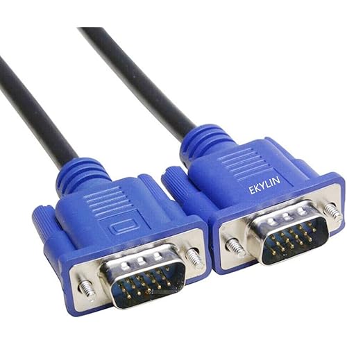 EKYLIN VGA Cable, 1.5m/5Feet Male to Male Video Extension Cable Adapter for Computer PC to Monitor Screen Projector with Socket Port