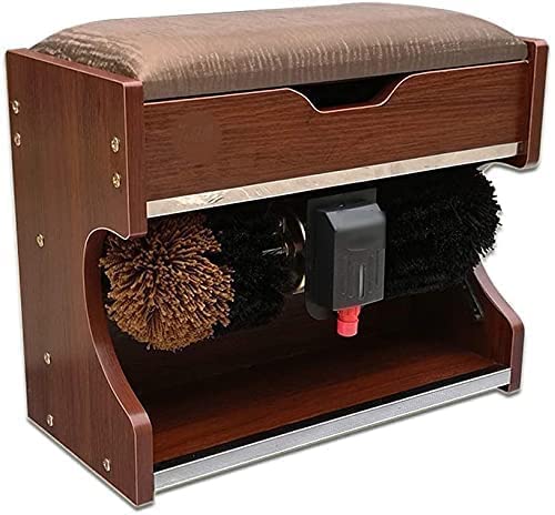 QHYXT Lucidascarpe Lucidascarpe elettriche per Uso Domestico Lucidascarpe a induzione Automatica Lucidascarpe Piccole per Negozio a casa Lobby dell'hotel elettrica (Marrone S)