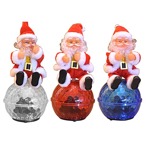 Figurine de Père Noël électrique et rotative avec décorations colorées pour table