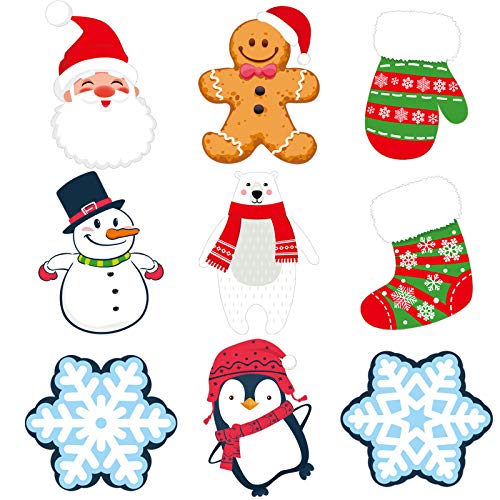 45 peças mini recortes de inverno para sala de aula, flocos de neve, boneco de neve, papai noel geng