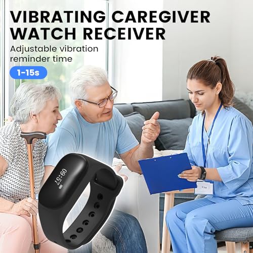 Nurse Call System with 10 Alert Emergency Call Buttons,2 Wrist Watch Receivers and 1 Display Receiver Wireless Caregiver Pager Calling System,1000ft, for Medical Clinic Nurses Station Home Hospital - Thumbnail 3