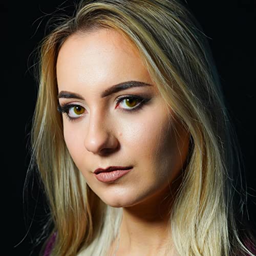 Kontaktlinsen farbig ohne Stärke hellbraun | farbige Halb-Jahreslinsen bernstein | weiche Linsen Hydrogel | 2 Stück Farblinsen + Linsenbehälter | 0.0 Dioptrien | natürliche Farben | Charmiga Amber