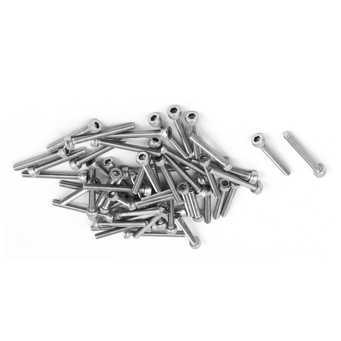 MACHSWON M3x25mm Hex Socket Head Cap Screws Bolts Full Thread 304 Stainless Steel Allen Socket Drive Machine Screws 55Pcs