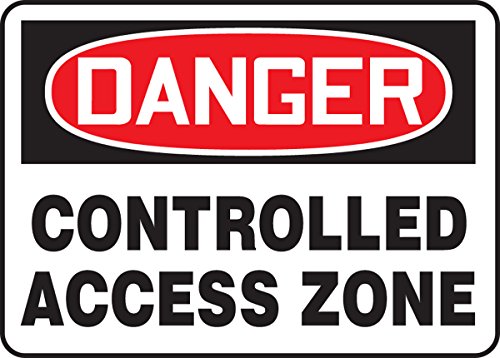 Panneau Danger Controlled Access Zone alu contre intrusion site industriel 25x35cm