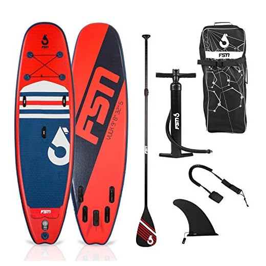 Fsn Tabla Hinchable De Paddle Surf Vulk 9'4 - Incluye Remo Telescópico, Bomba, Leash, Aleta Extraíbles Y Bolsa De Transporte - Standup Paddle