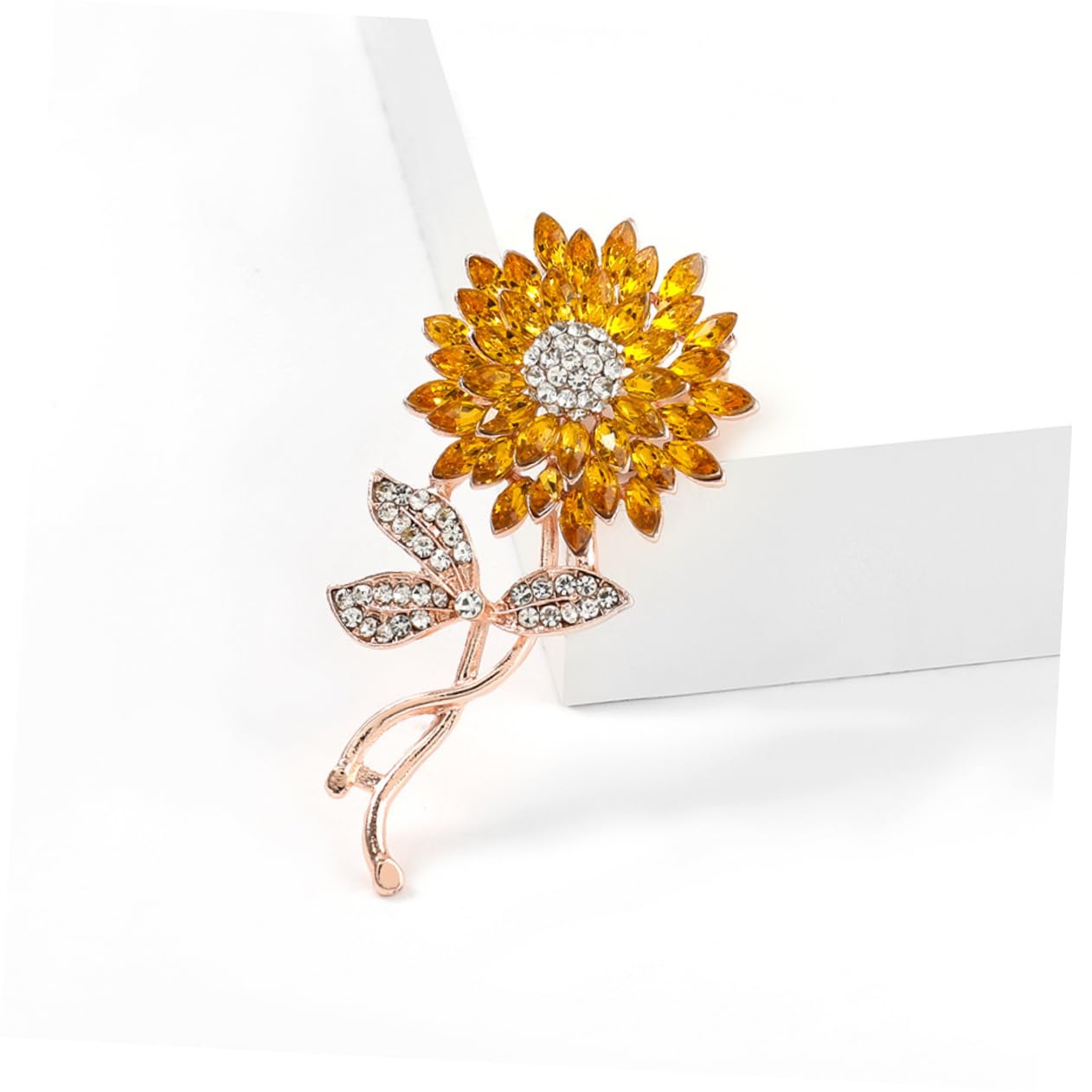 Healeved Spilla fiore perno di girasole piccolo spillo floreale distintivi di girasole spilla per le donne spille da donna gioielli Pin per i vestiti lega Giallo