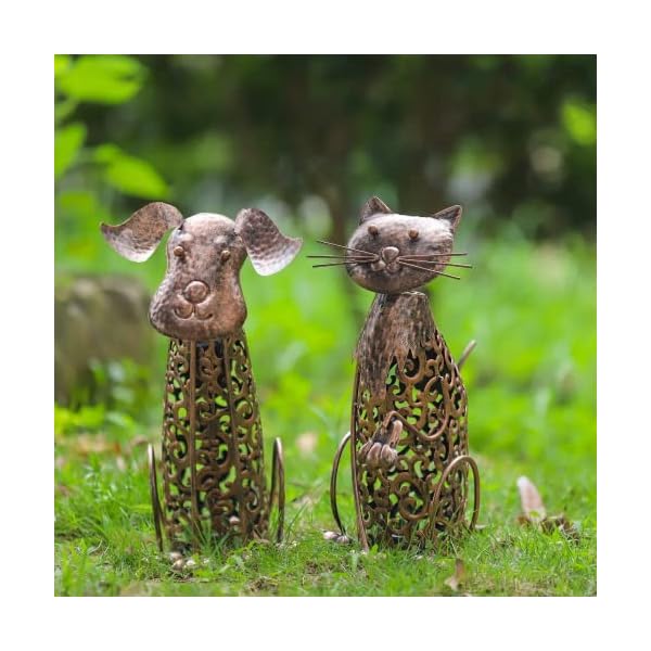 Nature's porter Cat and Dog Solar Garden Decor LED Lights, Outdoor Lights for Yard Patio Lawn Landscape Pathway Decorations, Wonderful Gift for Friends