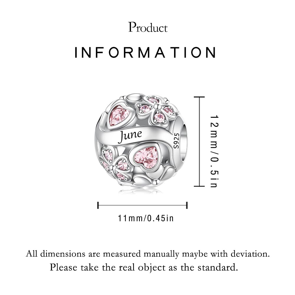 925 Pierre Pendentif en Argent de Naissance, Charm Porte-Bonheur Trèfle à Quatre Feuilles Ajouré, Cadeau d'Anniversaire ou Fête pour Femme