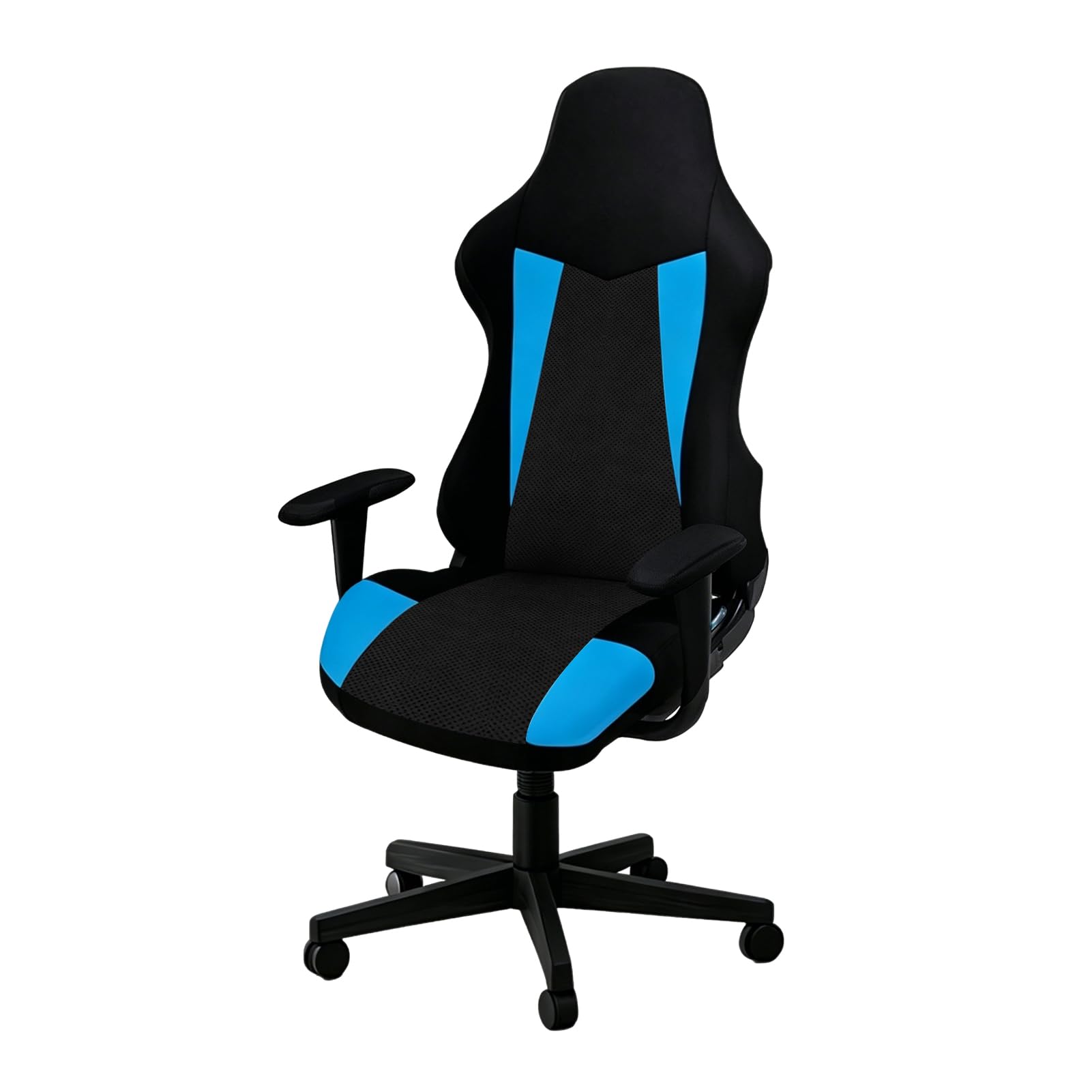Tufkiss Gaming Chair Cover, 3d Printing Gaming Chair Cover, Stretch Soft Non-Slip Easy To Install Armrest Chair Cover Set For 4 (No Chair)(Dark blue)