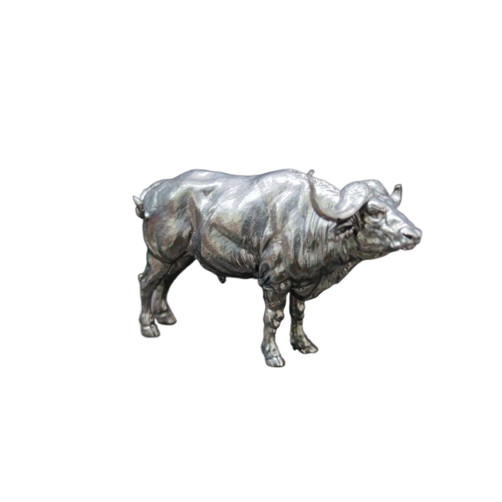 NGDFGR Black Handmade Creative Solid Copper African Bison Figurine, Brass Simulated Buffalo Model Statue Sculpture Office Home Study Desk Garden Bonsai Decoration