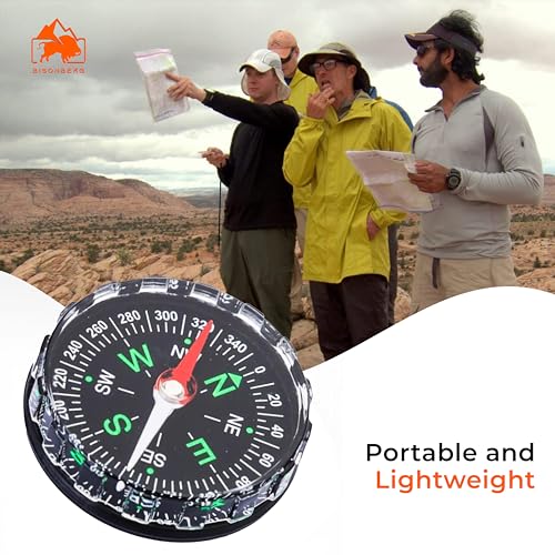 Image of BISONBERG 45mm Large Dial High Accuracy Waterproof Military Compass - Suitable for Camping Hiking, Climbing, Traveling