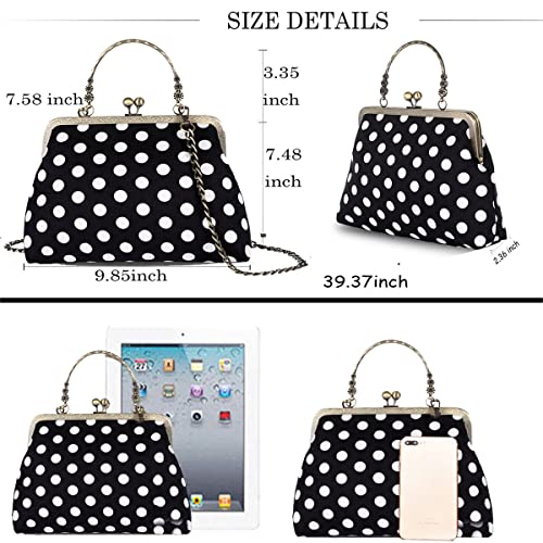Image of Evening Bag Vintage Purse Kiss Lock Purses and Handbags for Women Formal