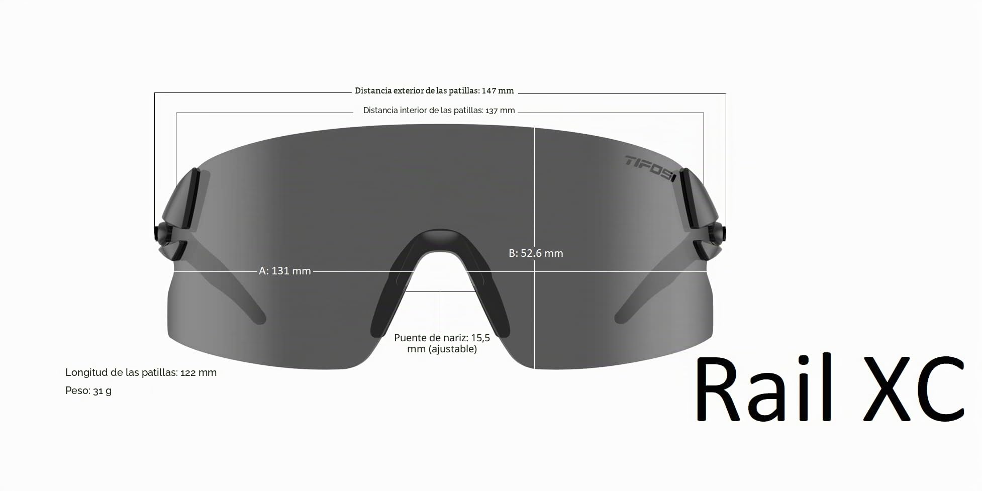 Tifosi Rail XC Gafas de Sol Unisex Adulto