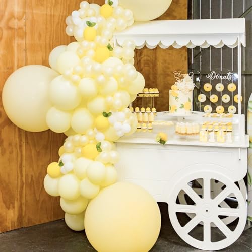 Image of PartyWoo Pastel Yellow Balloons 100pcs 12 Inch Light Pale Yellow Latex Helium Balloons for Graduation Baby Shower Gender Reveal Easter Little Cutie Bee Birthday Summer Party Decorations Yellow-Q07