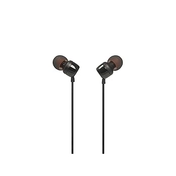 JBL T110 Wired In-Ear Headphones with JBL Pure Bass Sound Black