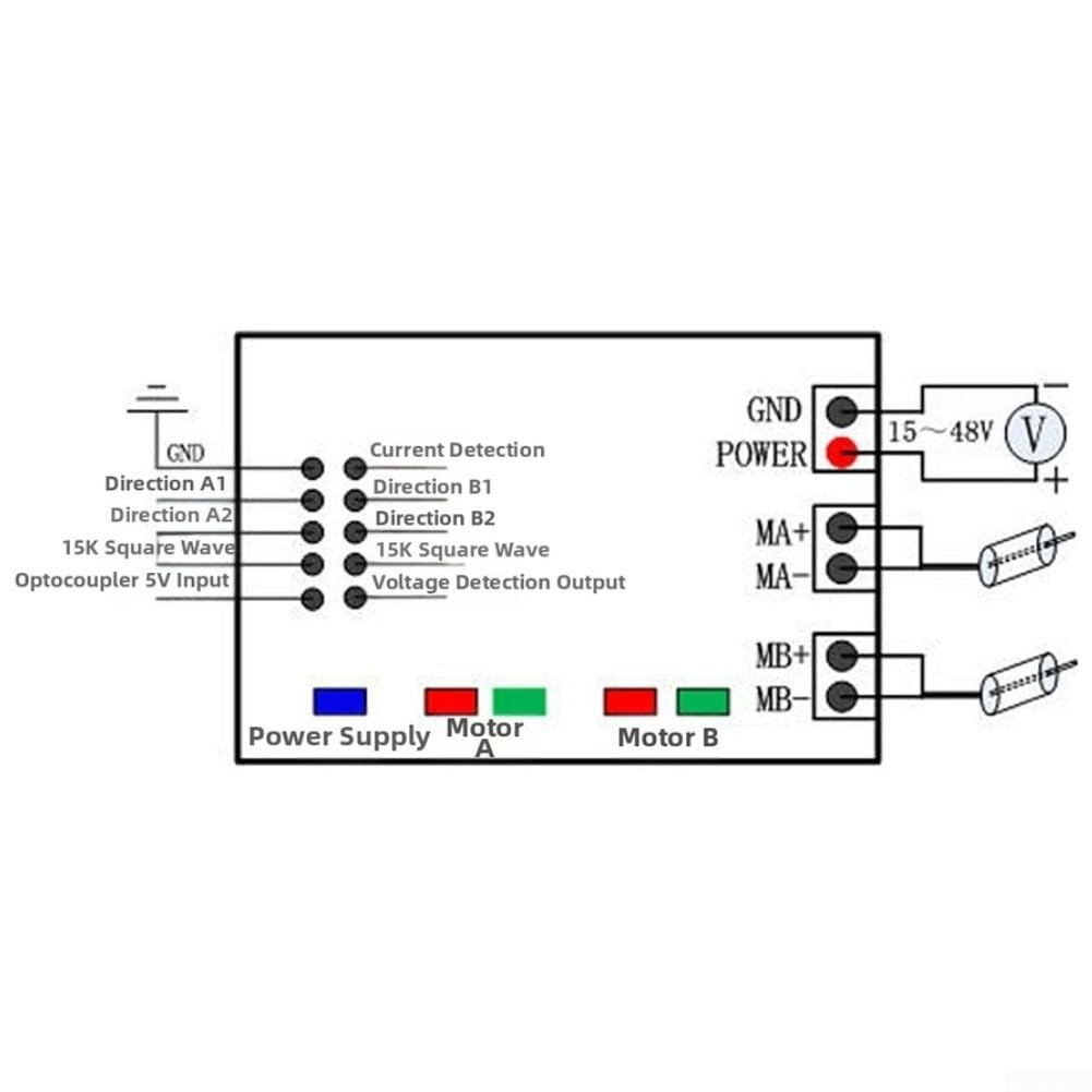 Módulo dual del conductor del motor del puente H 100A con el aislamiento del optoacoplador del 10M y compatibilidad de la entrada de 12V 48V para el uso de la ingeniería y de la