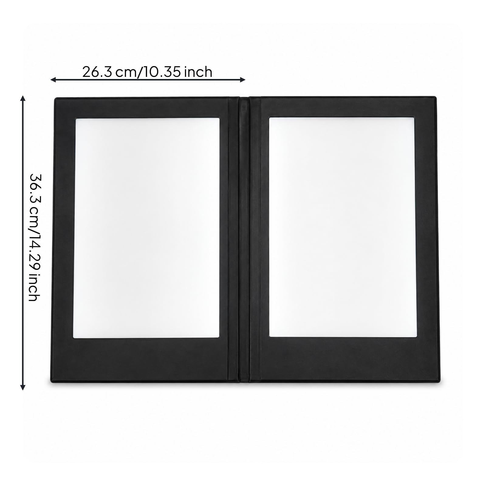 Menú Iluminado Carpeta Portamenú Cubierta LED Carpeta de Carta Soporte de Mesa Material Resistente con Panel Acrílico, Blanco, Dos Páginas, Dos Caras Luminosas Modelo H
