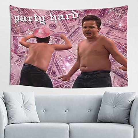 Tapestry, Funny Bedroom Decorative Tapestry Vintage Tapestry Microfiber Tapestry 60x40 Inches For Bedroom, School Dorm, Living Room--Gibby Party Energy (2) Cover