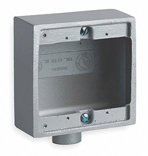 Hubbell KILLARK Weatherproof Electrical Box, 2-Gang, 1-Inlet, Malleable Iron