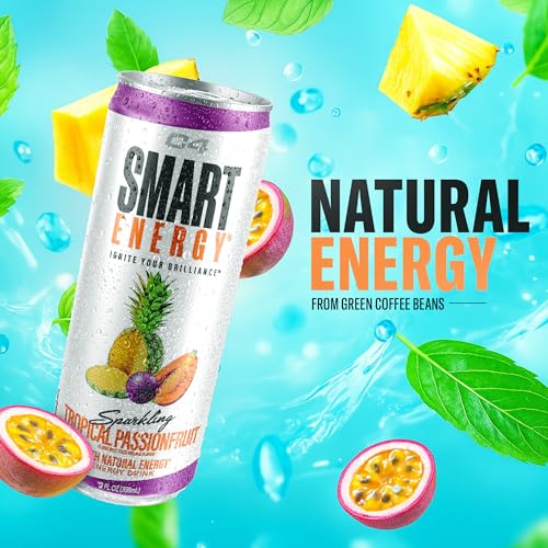 Image of C4 Smart Energy Drink - Sugar Free Performance Fuel & Nootropic Brain Booster, Coffee Substitute or Alternative | Tropical Passionfruit 12 Oz - 12 Pack