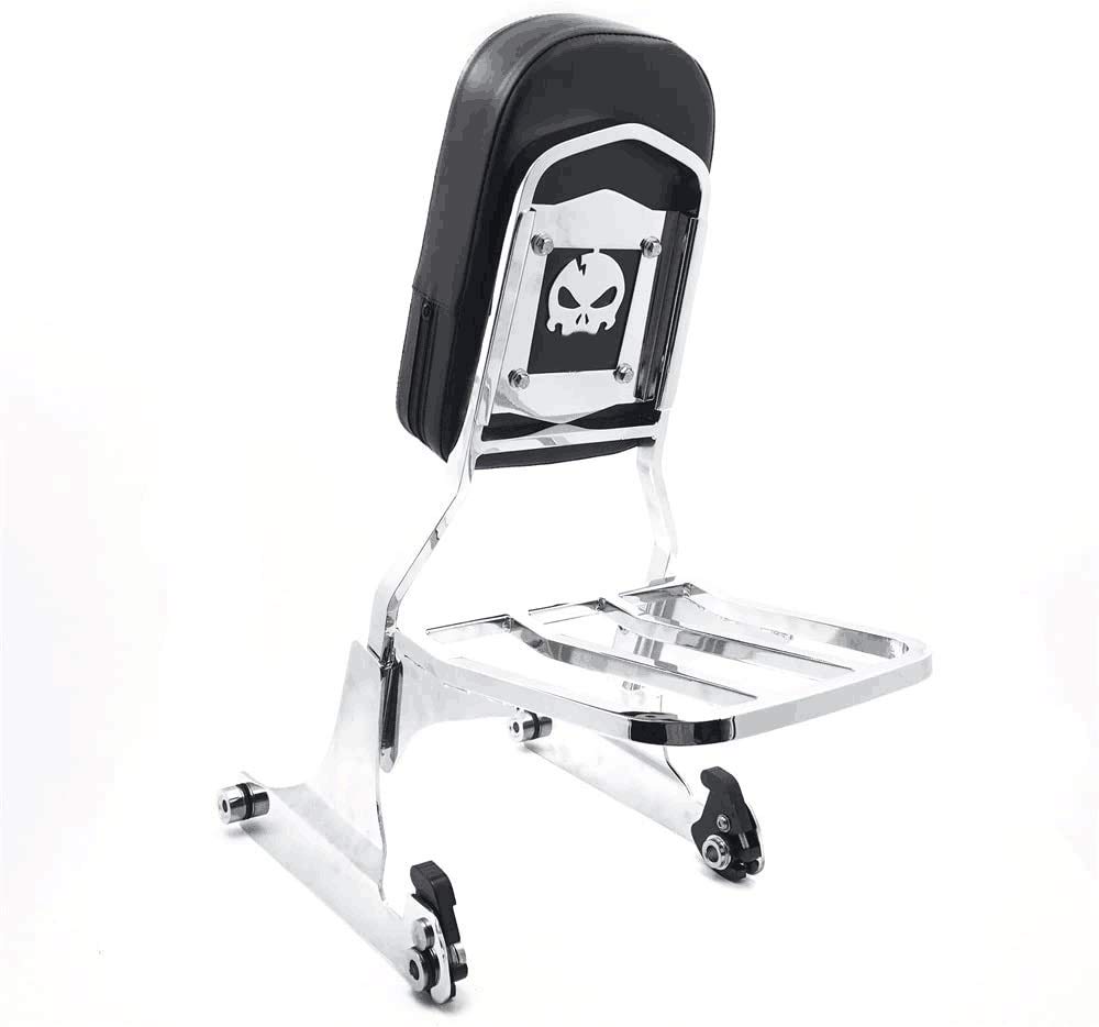 Amazon.com: XKH- Skull Chrome Detachable Sissy Bar Backrest
