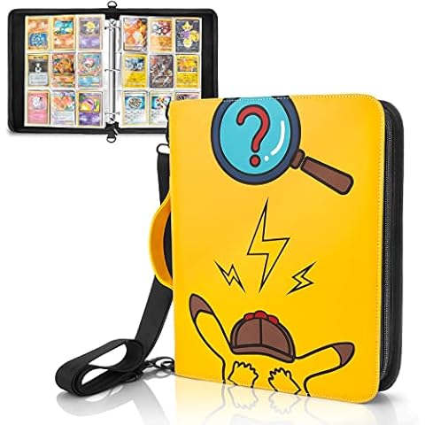 Protective Case for Card Holder, Playing Cards, Holds up to 400 Cards with 50 Premium 4 Pocket Pages, Hard Shell Storage Bag (Yellow) Cover