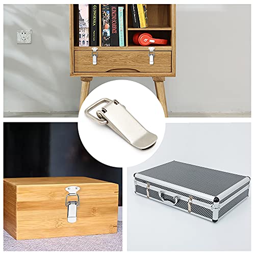 BERYLER Latch, Stainless Steel Spring Loaded Toggle Latch, Silver Catch Hasp Clamp Clip Lock with High Quality Stainless Steel Screws for Cabinet, Wooden Case, Box, Chest(4 Pack) - Image 5