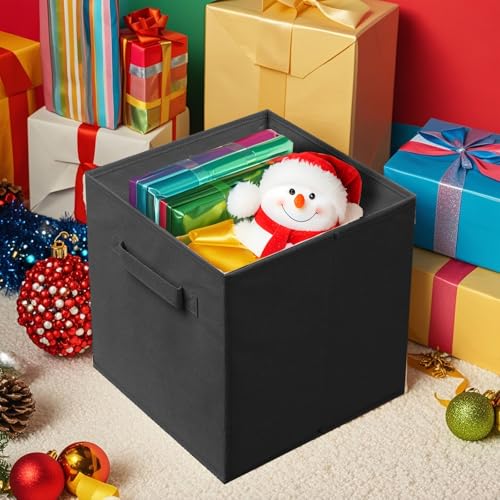 ShellKingdom Storage Bins, Foldable Fabric Storage Cubes And Cloth Storage Organizer Drawer For Closet And Toys Storage, 13 X 13 X 13 INCH, 2 Pack (Black) by ShellKingdom - Image 7