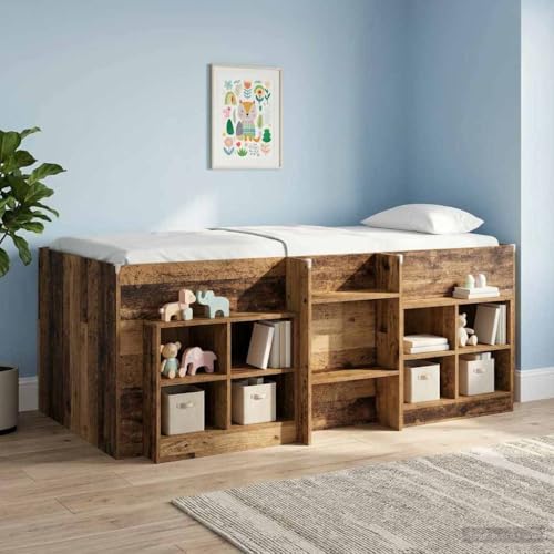 kithwjll 2 unidades de madera recuperada de 66 x 33 x 48 cm con 4 estantes, espacio de almacenamiento para dormitorio, diseño moderno, solución de almacenamiento práctica, fácil de limpiar