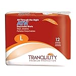Tranquility Premium ATN Disposable Briefs with Tabs, Overnight Protection Superabsorbent Core for Leak-Free and Full-Fit Comfort, Large 72ct Case