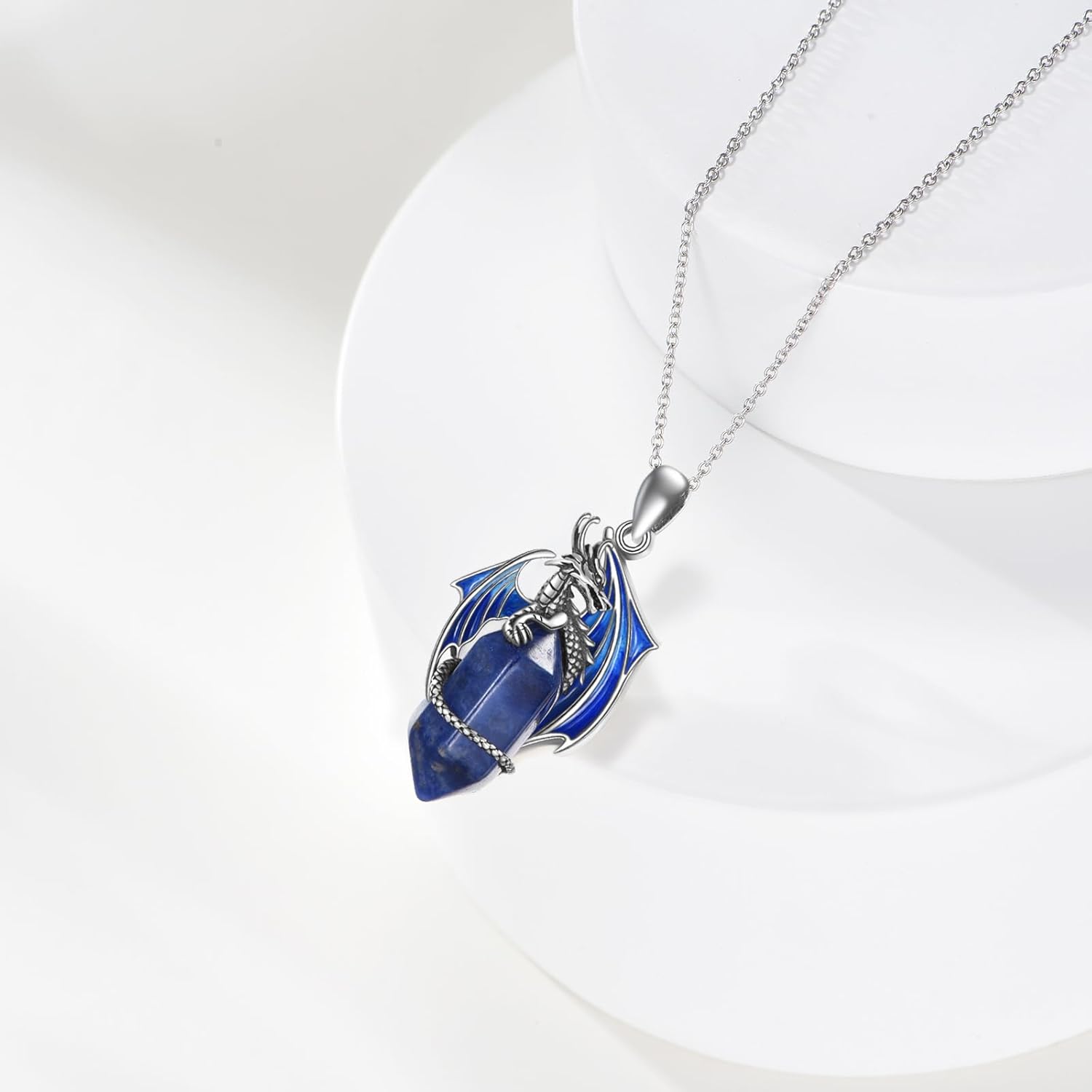 Dragon Necklace 925 Sterling Silver Dragon Pendant Crystal Jewelry Gifts for Men Women - Image 2