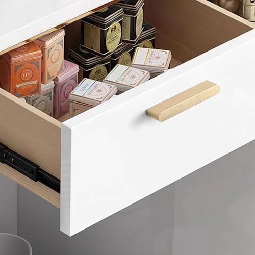 Miniatura 4 de Manija rectangular con mango de latón macizo, estilo minimalista, para armario, dormitorio, sala de estar, cajón, manija de puerta, muebles, paquete