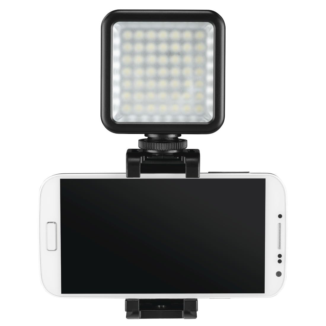 Hama Lampada a LED come luce video, luce fotografica, luce per fotocamera (faretto LED dimmerabile 6000 K, compatta e portatile con supporto per cellulare, flash ad esempio per micro, filettatura da