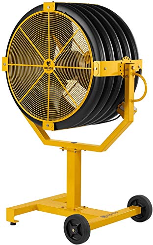 Image of Big Ass Fans - Yellow Jacket, 30 inch Indoor /Outdoor Mobile Fan, Portable Base Included with 18 inch Pedestal, Onboard Variable Speed Control, Yellow and Black